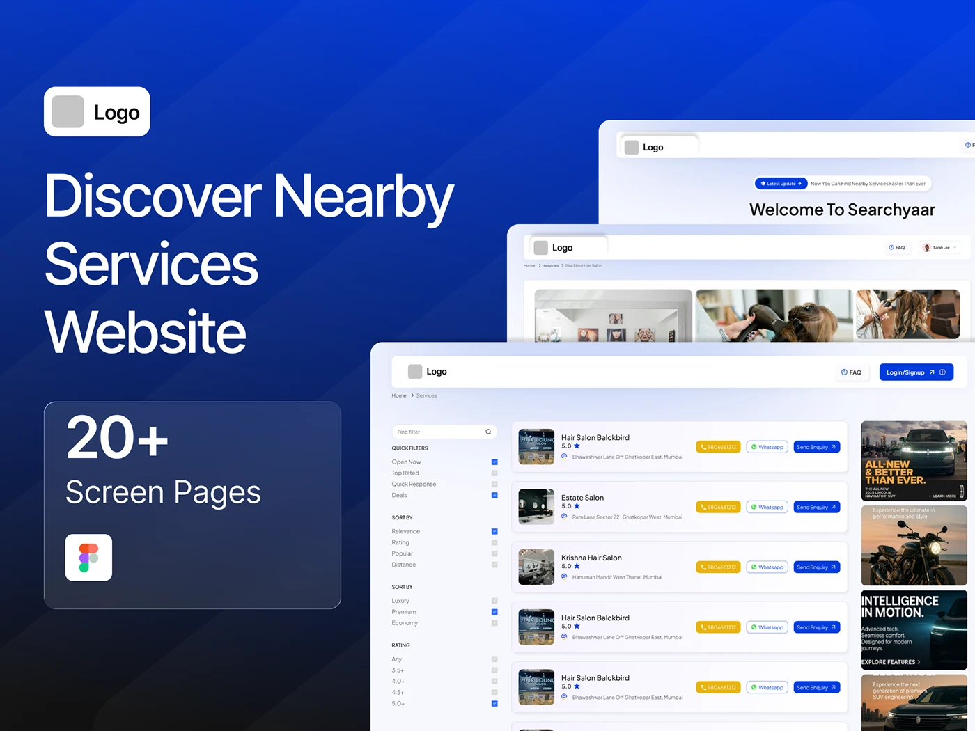 SearchYaar Local Business Discovery Platform UI