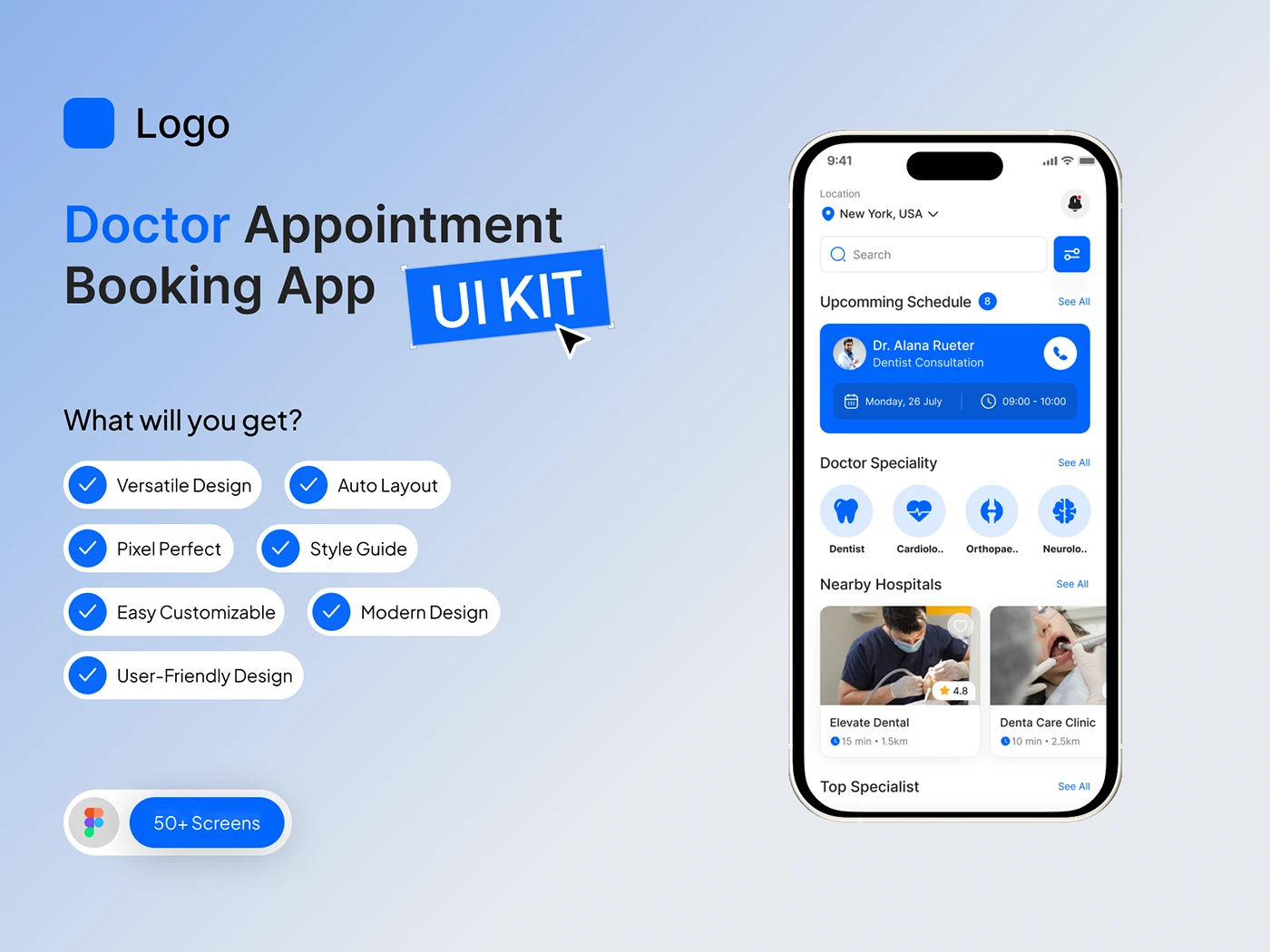 Doctor Appointment & Telehealth App UI